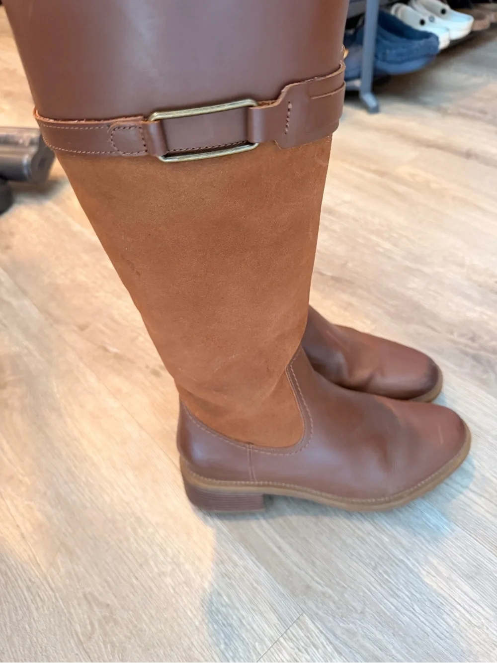 Clarks Brown Leather & Suede Tall Winter Boots